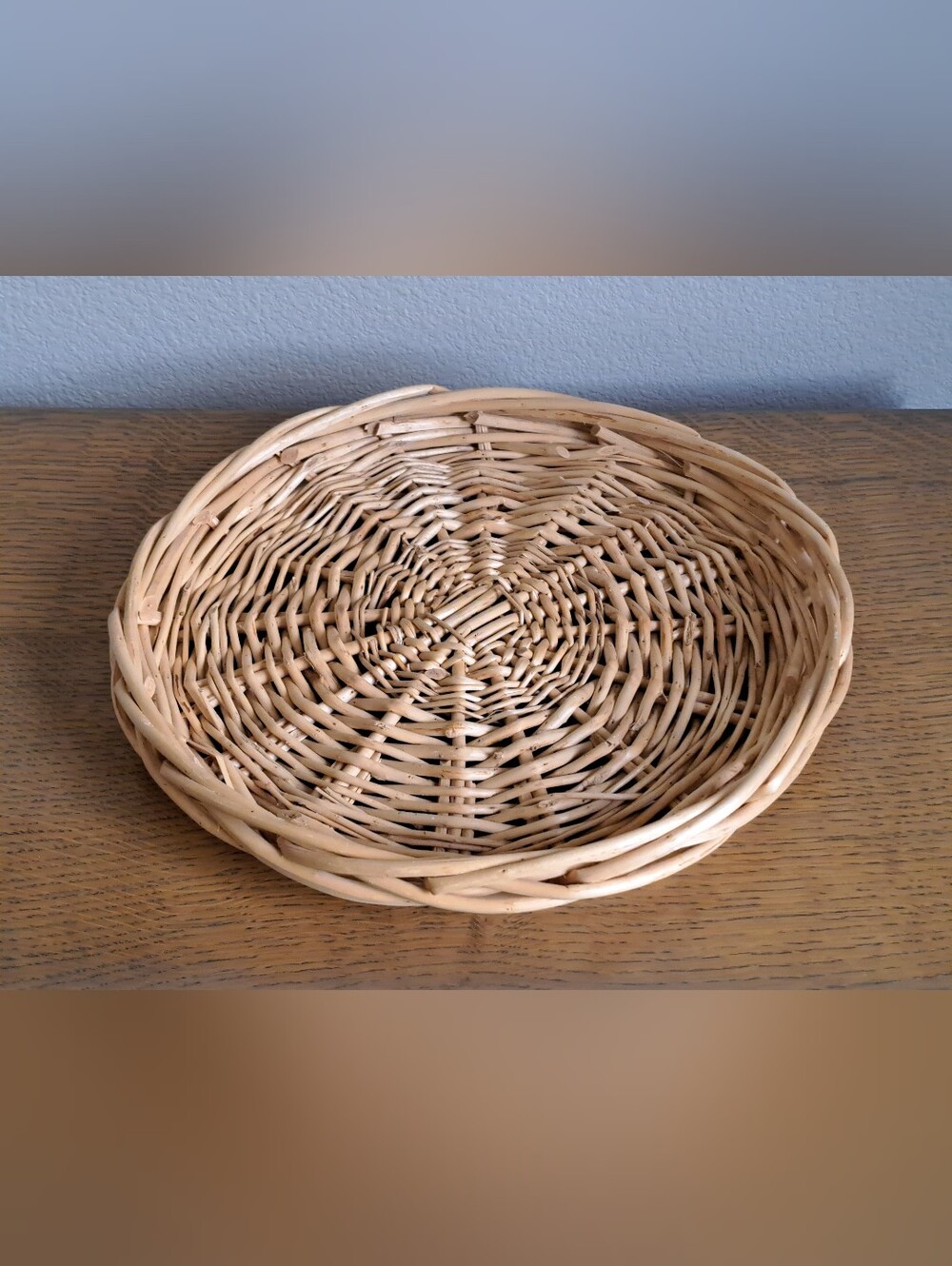 Chunky Round Wicker Tray 14" Wide